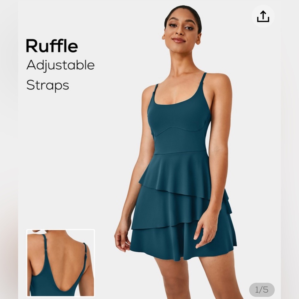 Cloudful® Air Tiered 2-in-1 Ruffle Adjustable Straps Pocket Sports Dress